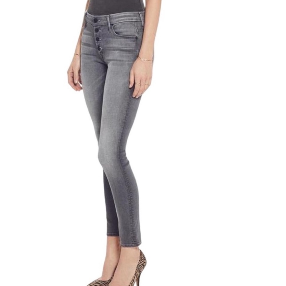 Mother The Pixie Finders Keepers Denim Button Fly Jeans in Gray Size 27